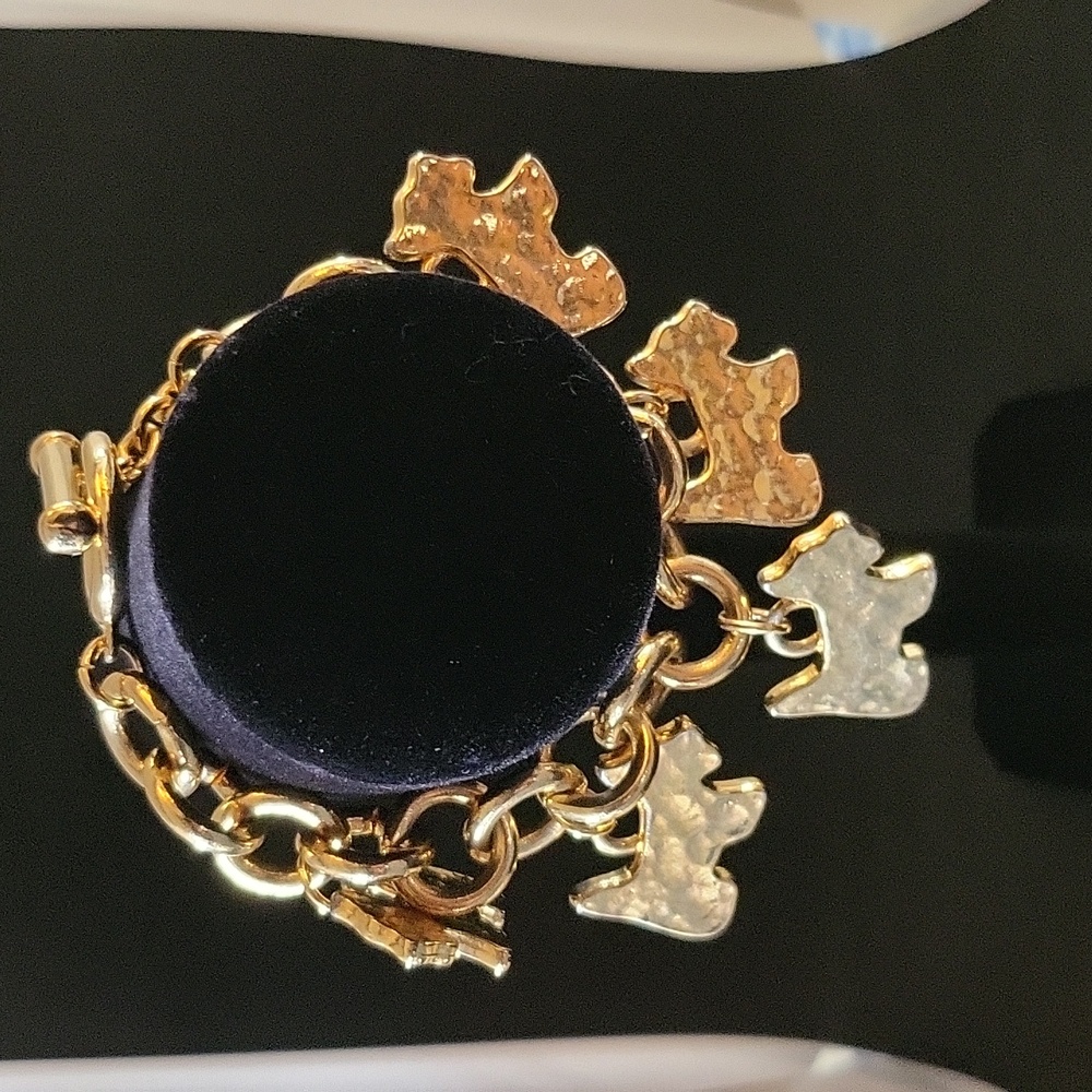 Carolee Scotties Goldtone Charm Bracelet W Toggle Closure